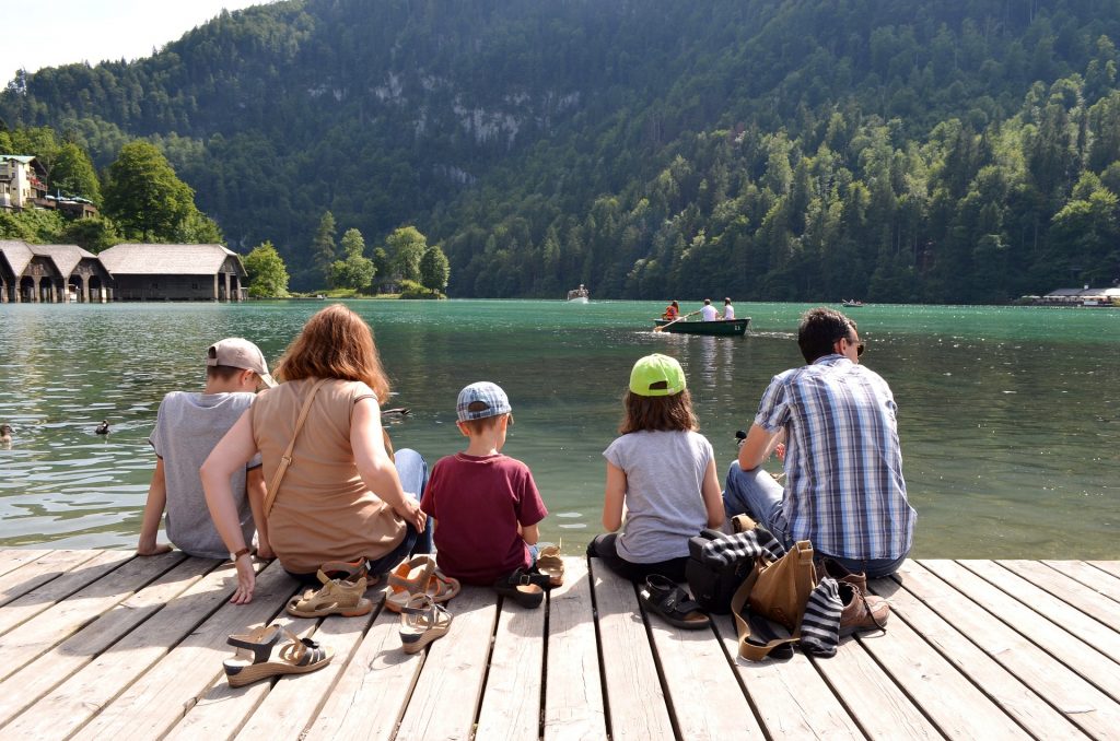 Family By Lake